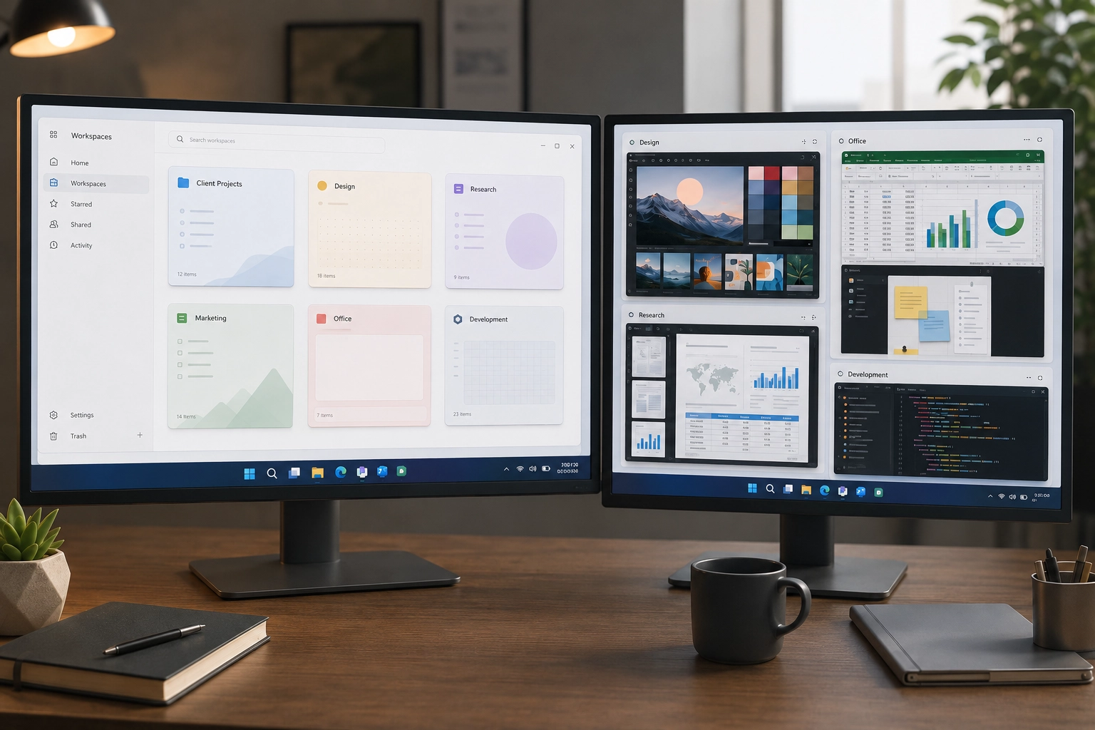 Project folders, documents, spreadsheets, PDFs, and working files organized for one workflow